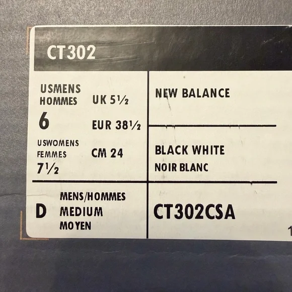 New Balance Women's Black and White Sneakers CT302 sz 7 1/2 - Picture 4 of 5